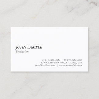 Carte De Visite Minimaliste moderne élégant blanc professionnel
