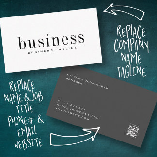 Carte De Visite Minimaliste moderne Elegant Simple Scan QR Code