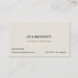 Carte de visite minimaliste moderne en grès neutre