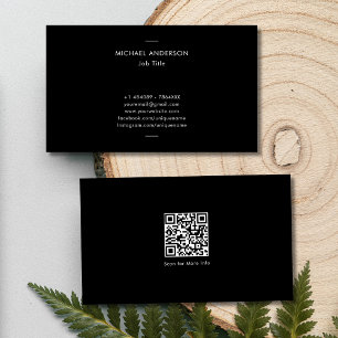 Carte De Visite Minimaliste moderne en ligne QR Code noir et blanc