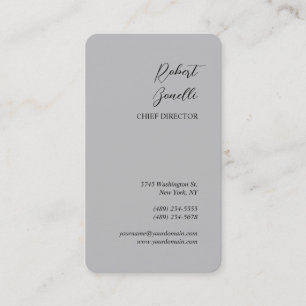 Carte De Visite Minimaliste Moderne Gris Personnalisé