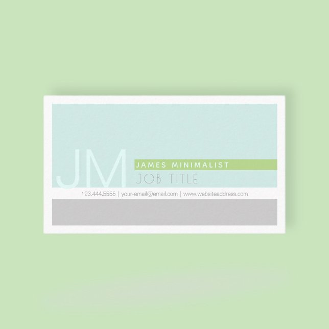 Carte De Visite Minimaliste moderne | gris vert clair (Créateur téléchargé)