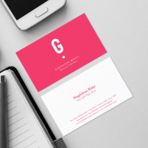 Carte De Visite Minimaliste Moderne Initiale sur Rose Spécial