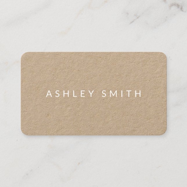 Carte de visite minimaliste moderne Kraft (Devant)
