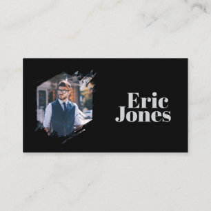 Carte De Visite Minimaliste moderne noir et gris professionnel