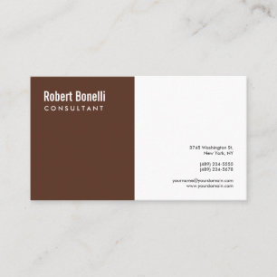 Carte De Visite Minimaliste Moderne Personnalisé Brun Blanc