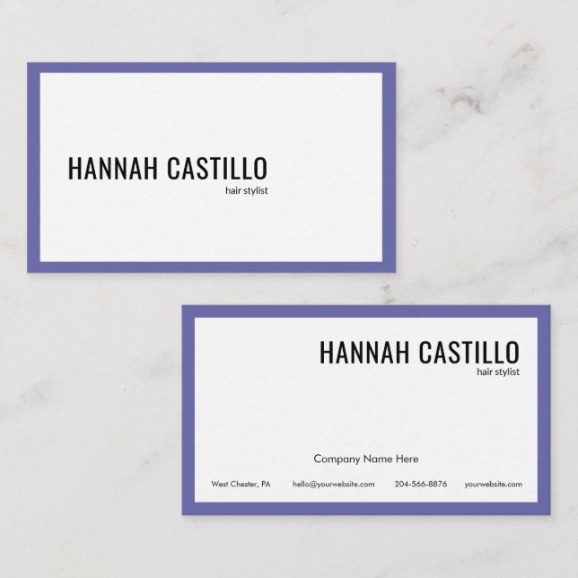 Carte De Visite Minimaliste moderne professionnel (Devant / Derrière)