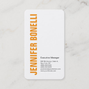 Carte De Visite Minimaliste moderne professionnel audacieux orange