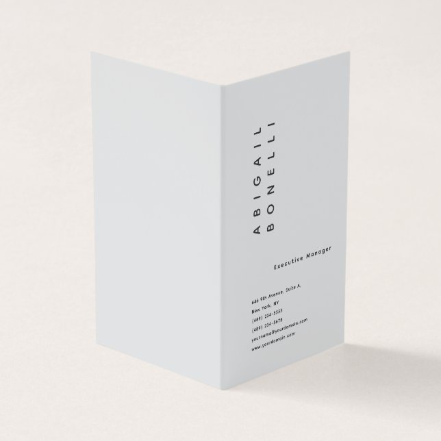 Carte De Visite Minimaliste moderne professionnel gris uni (Extérieur)
