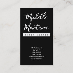 Carte De Visite Minimaliste Moderne Professionnel Noir