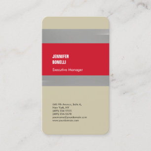 Carte De Visite Minimaliste moderne professionnel rouge gris uni