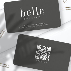 Carte De Visite Minimaliste moderne QR Code Scan Me Lash et Brow