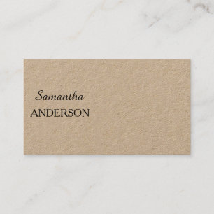 Carte De Visite Minimaliste moderne   Script rustique Kraft