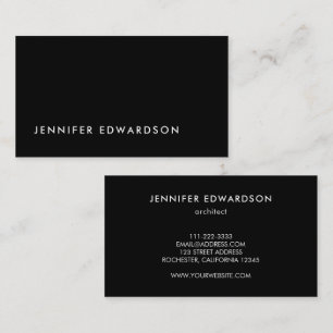 Carte De Visite Minimaliste moderne simple noir professionnel