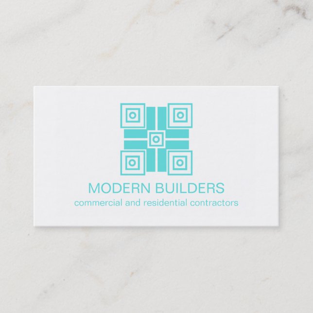 Carte de visite minimaliste moderne, Turquoise (Devant)