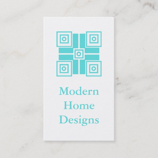 Carte de visite minimaliste moderne, Turquoise (Devant)