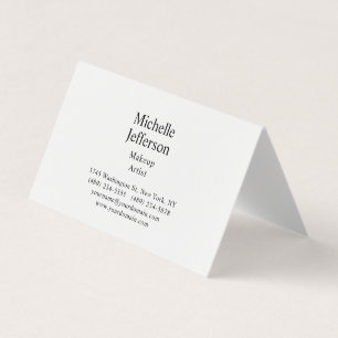 Carte De Visite Minimaliste Moderne Uni Noir & Blanc