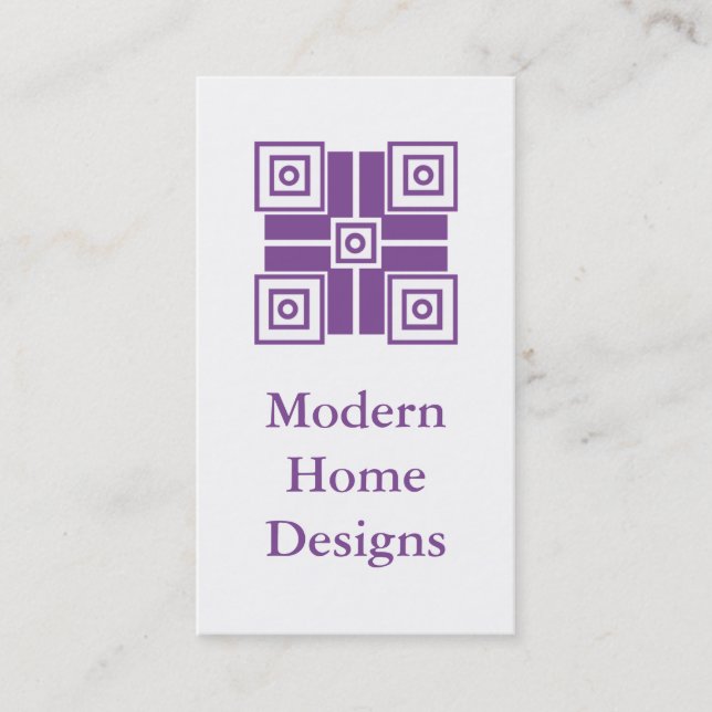 Carte de visite minimaliste moderne, violet (Devant)