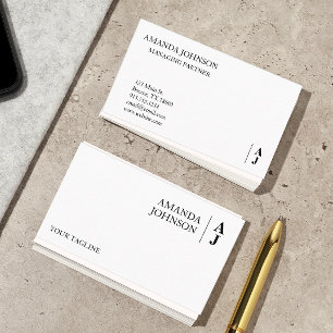 Carte De Visite Minimaliste monographique personnalisé