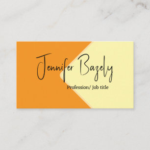 Carte de visite minimaliste moutarde jaune et crèm