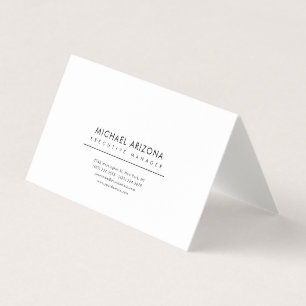 Carte De Visite Minimaliste Noir & Blanc Lin Premium Simple