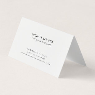 Carte De Visite Minimaliste Noir & Blanc Simple Chic Moderne Uni
