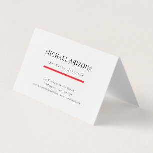 Carte De Visite Minimaliste Noir & Blanc Simple Chic Moderne Uni