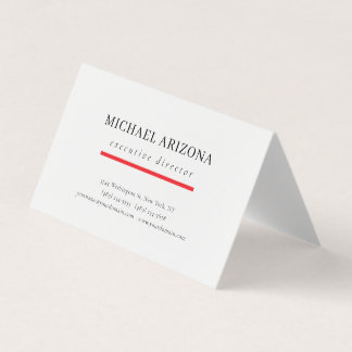 Carte De Visite Minimaliste Noir & Blanc Simple Chic Moderne Uni