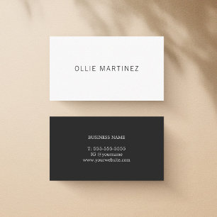 Carte de visite minimaliste noir et blanc pour pro