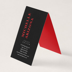 Carte De Visite Minimaliste Noir Rouge & Blanc Moderne Professionn