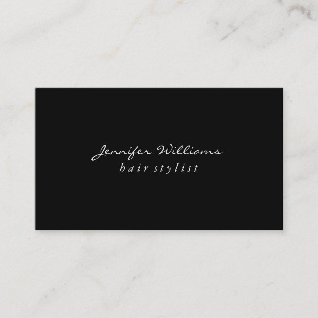 Carte De Visite Minimaliste Noir Uni (Devant)