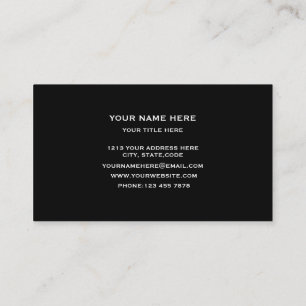 Carte de visite minimaliste noire professionnelle