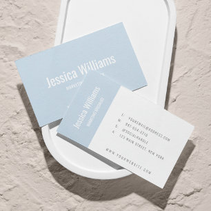 Carte De Visite Minimaliste Personnalisable Professionnel Bleu Cla