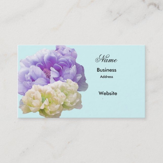 Carte de visite Minimaliste Pivoines (Devant)