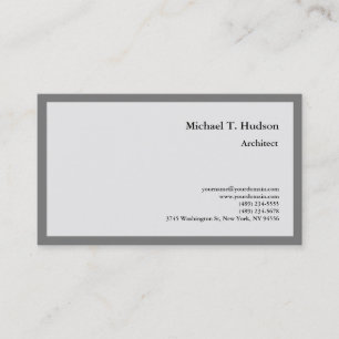 Carte De Visite Minimaliste Plain Architect Grey Premium Silk