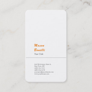 Carte De Visite Minimaliste Plain Moderne Professionnel Orange Bla