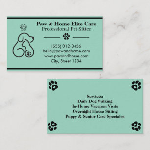 Carte de visite minimaliste pour pet-sitter   Prof
