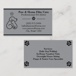 Carte de visite minimaliste pour pet-sitter Prof