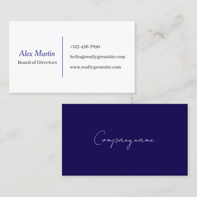 Carte de visite minimaliste pour professionnels (Devant / Derrière)