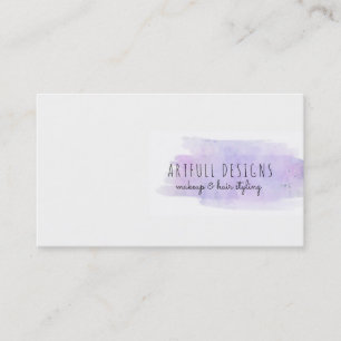 Carte De Visite minimaliste pourpre d'éclaboussure de peinture de