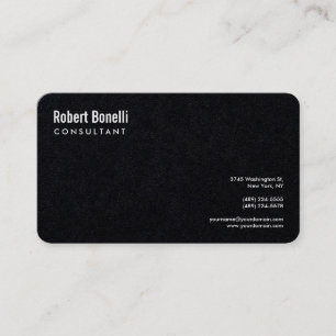 Carte De Visite Minimaliste Premium Noir moderne Personnalisé