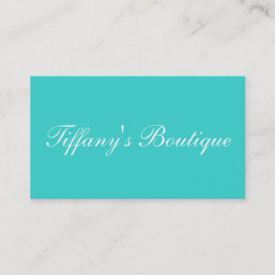 Carte De Visite minimaliste preppy chic aqua bleu turquoise turquo