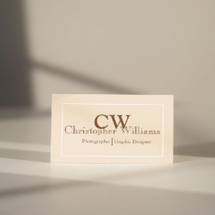 Carte de visite minimaliste professionnel beige