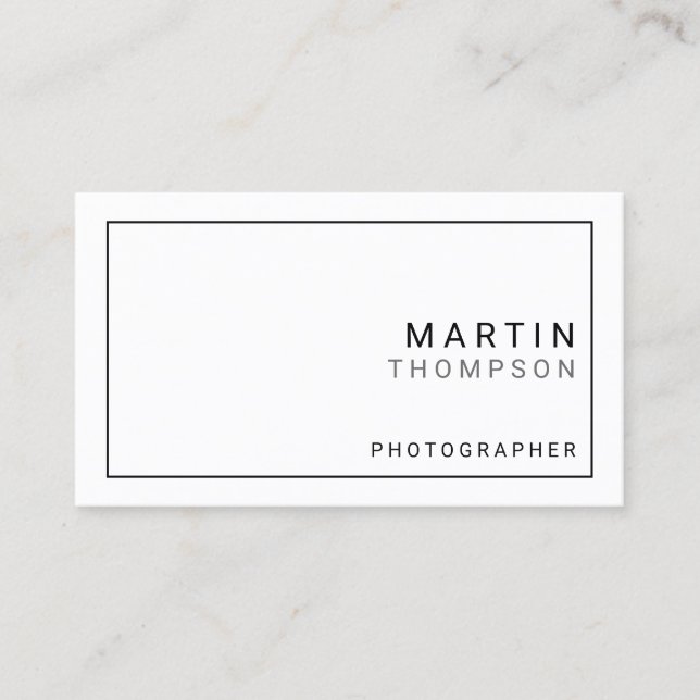Carte De Visite Minimaliste Professionnel Blanc (Devant)