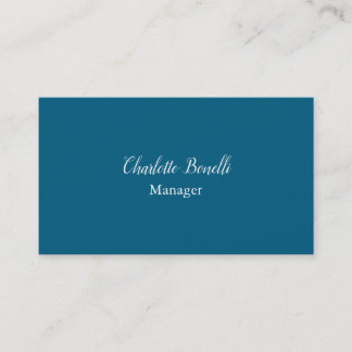 Carte De Visite Minimaliste Professionnel Bleu Océan