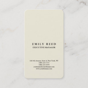 Carte De Visite Minimaliste professionnel classique beige