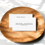 Carte De Visite Minimaliste Professionnel Élégant Blanc<br><div class="desc">Carte de visite minimaliste et élégant pour consultant,  entrepreneur,  écrivain,  enseignant et plus.</div>