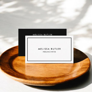 Carte De Visite Minimaliste professionnel élégant noir et blanc