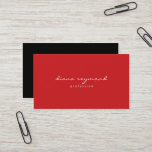 Carte De Visite Minimaliste Professionnel Fiery-Rouge I Noir
