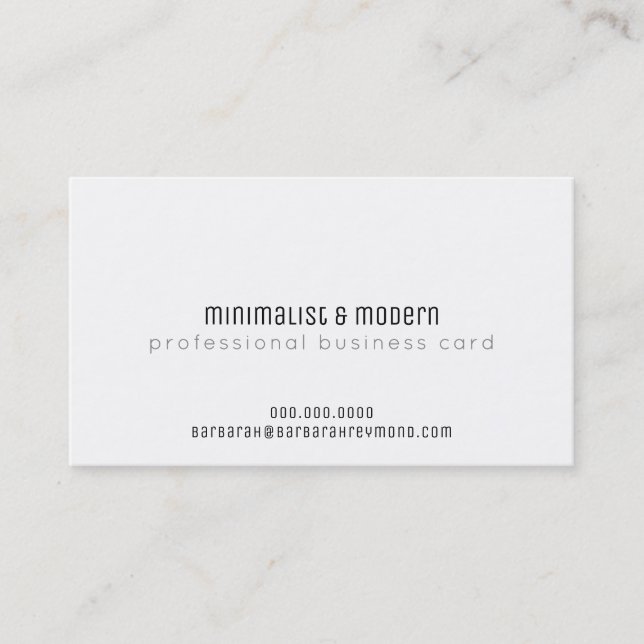 Carte De Visite minimaliste professionnel moderne (Devant)
